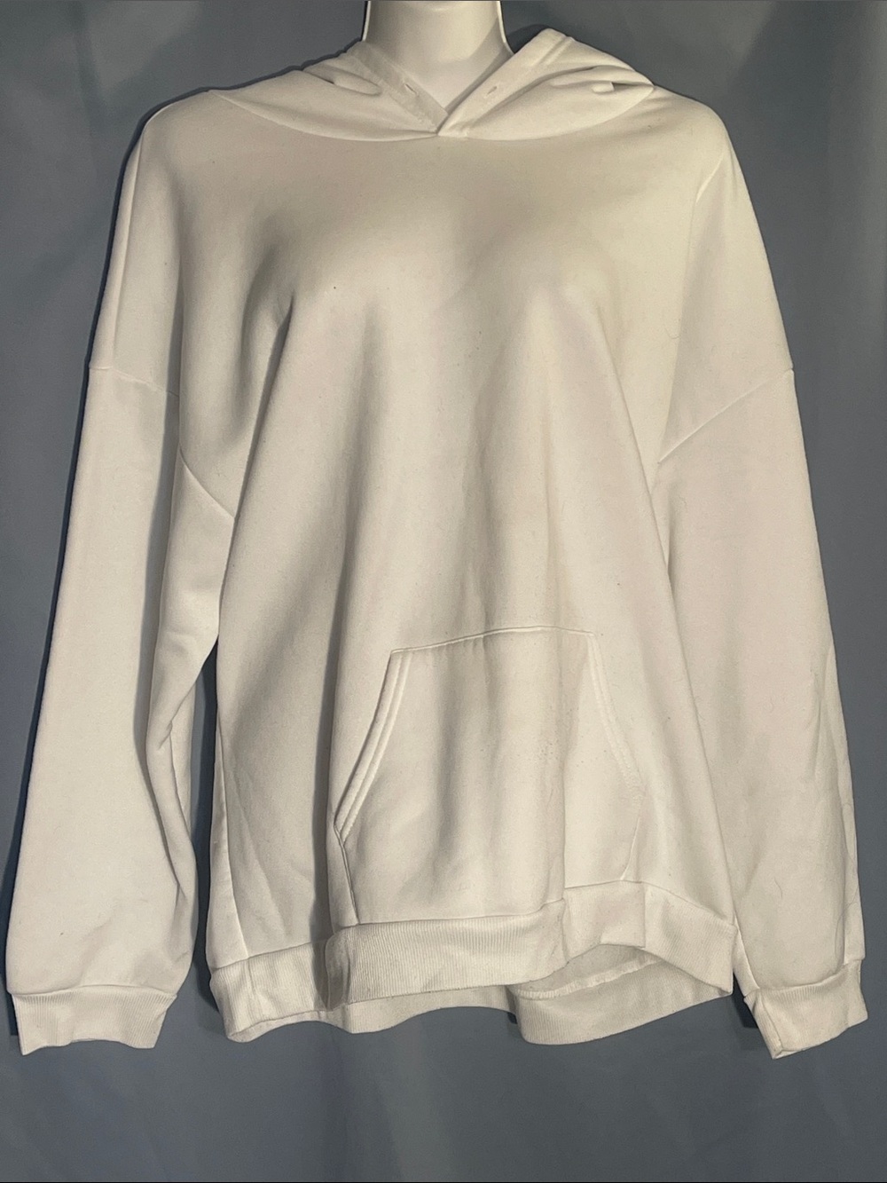 White Crewneck Hoodie Pullover
